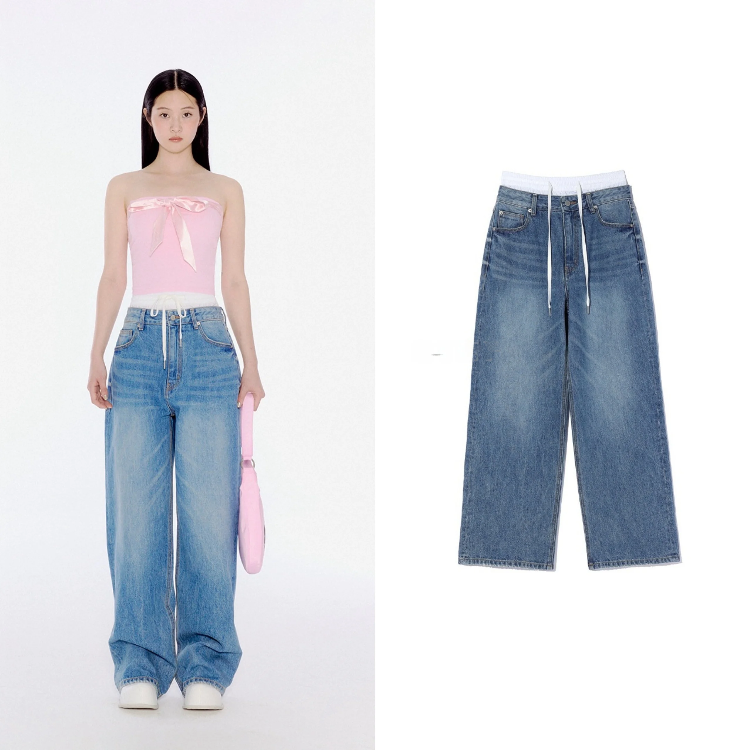 Waed Vintage High Waist Loose Fit Dstring Waist Patchwork Long Jeans Casual Comfortable Breathable Wear Resistant
Waed Vintage High Waist Loose Fit Dstring Waist Patchwork Long Jeans Casual Comfortable Breathable Wear Resistant