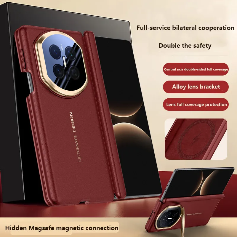 Luxury Leather Case For Huawei Mate X7 MateX7 5G Magnetic Folding Hinge Alloy Lens Holder Protective Cover
Luxury Leather Case For Huawei Mate X7 MateX7 5G Magnetic Folding Hinge Alloy Lens Holder Protective Cover