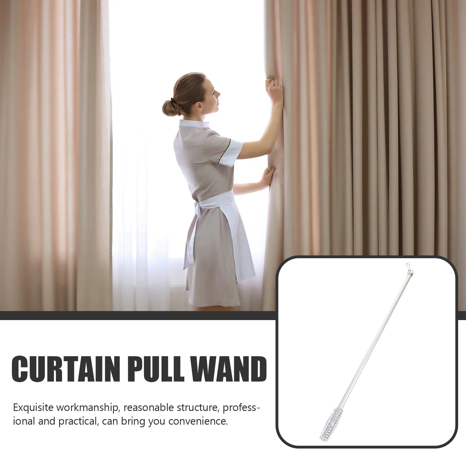 Curtain Pull Wand Rod Drapery Stick No Rust High Strength Practical Tool for Blinds Window Treatment Drapery Wand
Curtain Pull Wand Rod Drapery Stick No Rust High Strength Practical Tool for Blinds Window Treatment Drapery Wand