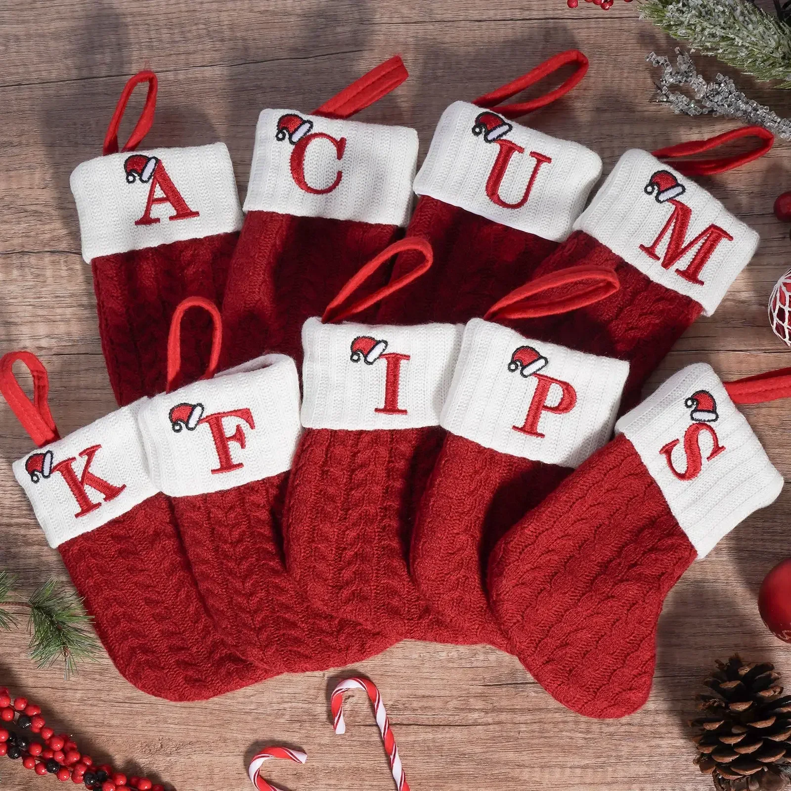 Jin Christmas Alphabet Knitting Socks Cute Red Knitted Christmas Decoration Socks Home Christmas Tree Ornaments Xmas Santa Gift
Jin Christmas Alphabet Knitting Socks Cute Red Knitted Christmas Decoration Socks Home Christmas Tree Ornaments Xmas Santa Gift
