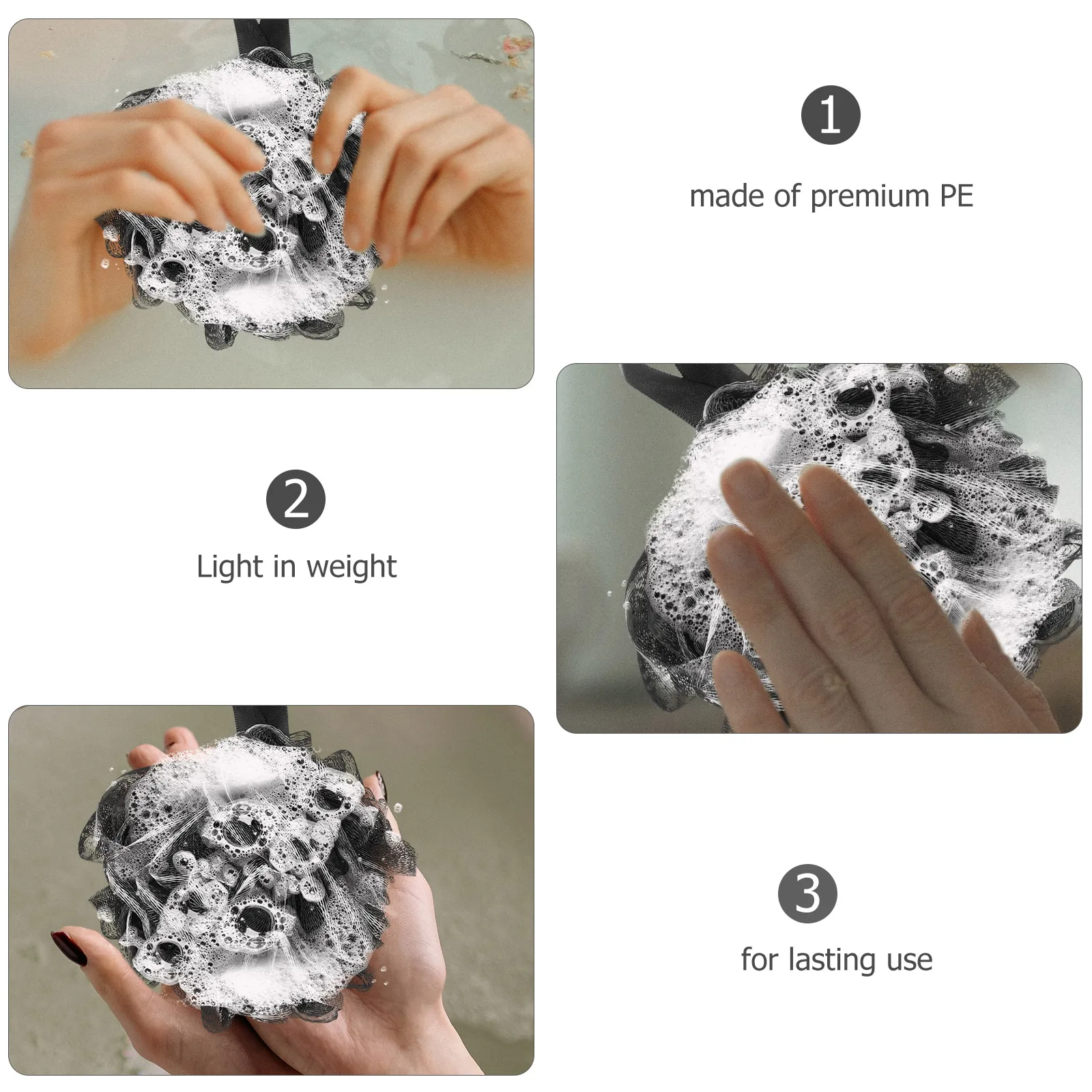 2pcs Bath Balls Set Black Bathing Ball Long Handle Mesh For Shower Scrubber Exfoliating Skin Body Cleaning Reusable Bath Tools
2pcs Bath Balls Set Black Bathing Ball Long Handle Mesh For Shower Scrubber Exfoliating Skin Body Cleaning Reusable Bath Tools