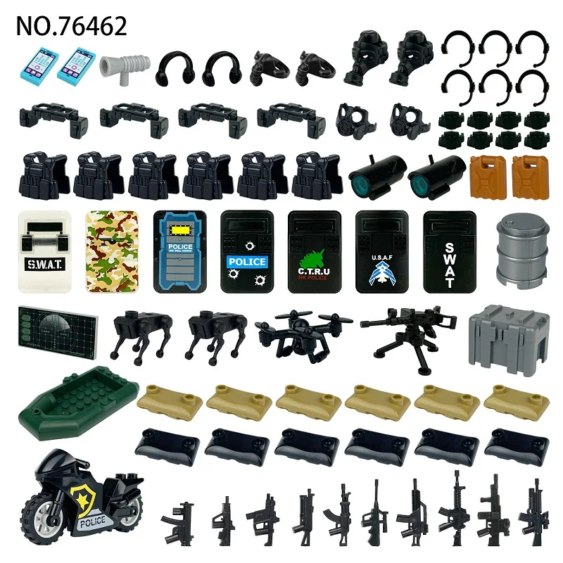 Modern Warfare Military Weapons Pack Accessories for Swat Team Mini Action Figures MOC Accessories Building Blocks Bricks Toys
Modern Warfare Military Weapons Pack Accessories for Swat Team Mini Action Figures MOC Accessories Building Blocks Bricks Toys