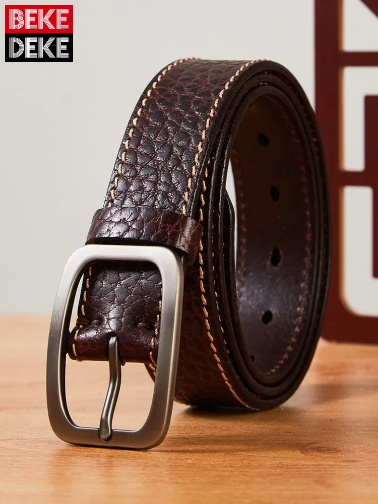New Men Classic Vintage Genuine Leather Belt Wide 3.3cm Handmade Alloy Pin Buckle Real Cowskin Mens Casual Waistband For Pants
New Men Classic Vintage Genuine Leather Belt Wide 3.3cm Handmade Alloy Pin Buckle Real Cowskin Mens Casual Waistband For Pants