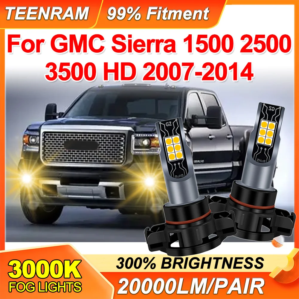2Pcs LED Fog Lights 3000K Yellow PS24W 5202 H16(EU) Lamps 12V For GMC Sierra 1500 2500 3500 HD 2007-2014 Car Accessories
2Pcs LED Fog Lights 3000K Yellow PS24W 5202 H16(EU) Lamps 12V For GMC Sierra 1500 2500 3500 HD 2007-2014 Car Accessories
