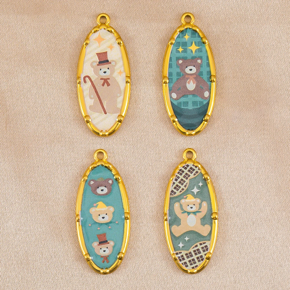 2pcs Stainless Steel Colorful Enamel Bear Printed Pendants Charms for DIY Jewelry Making Necklace Bracelet Accessories Wholesale
2pcs Stainless Steel Colorful Enamel Bear Printed Pendants Charms for DIY Jewelry Making Necklace Bracelet Accessories Wholesale