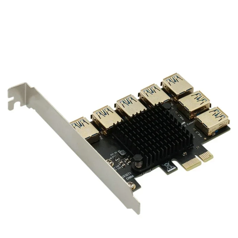 PCIE 1–7 Riser PCIE Умножитель портов USB3.0 Riser PCI Express X16 Адаптер PCI-E 1X–16X Riser Card Riser для видеокарты BTC Mining
PCIE 1–7 Riser PCIE Умножитель портов USB3.0 Riser PCI Express X16 Адаптер PCI-E 1X–16X Riser Card Riser для видеокарты BTC Mining
