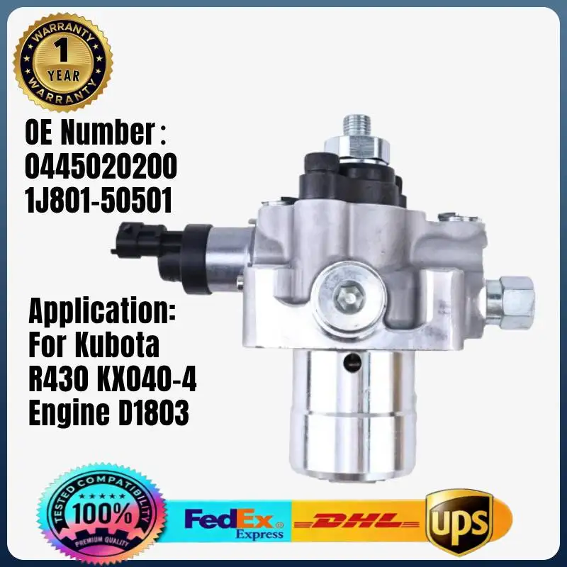 0445020200 1J801-50501 Rail Fuel Injection Pump for Kubota R430 KX040-4 Engine D1803
0445020200 1J801-50501 Rail Fuel Injection Pump for Kubota R430 KX040-4 Engine D1803