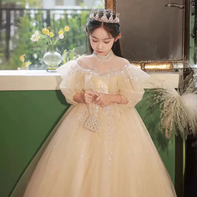 High-end Girls' Formal Dress Flower Girl Little Girl Piano Performance Dress Children's10Birthday Party Princess Dress Host
High-end Girls' Formal Dress Flower Girl Little Girl Piano Performance Dress Children's10Birthday Party Princess Dress Host