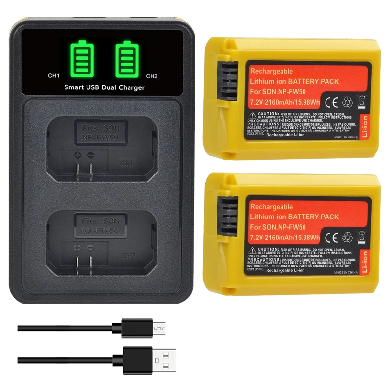DuraPro 2160mAh NP-FW50 Battery+LED Charger with USB Cable Type C Port For Sony A6000 A5000 NEX-3 7 5N F3 Alpha 7R II Camera
DuraPro 2160mAh NP-FW50 Battery+LED Charger with USB Cable Type C Port For Sony A6000 A5000 NEX-3 7 5N F3 Alpha 7R II Camera