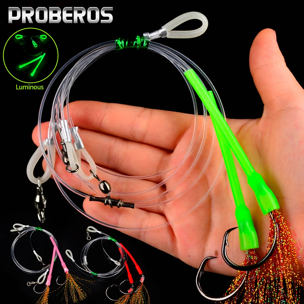 Proberos, 2 шт., светящаяся ручная привязанная глубоководная установка Hapuka Groper Cod Rig, Flasher Sabiki Rig с круговым крючком для тунца 1/0 3/0 5/0 7/0 10/0,
Proberos, 2 шт., светящаяся ручная привязанная глубоководная установка Hapuka Groper Cod Rig, Flasher Sabiki Rig с круговым крючком для тунца 1/0 3/0 5/0 7/0 10/0,