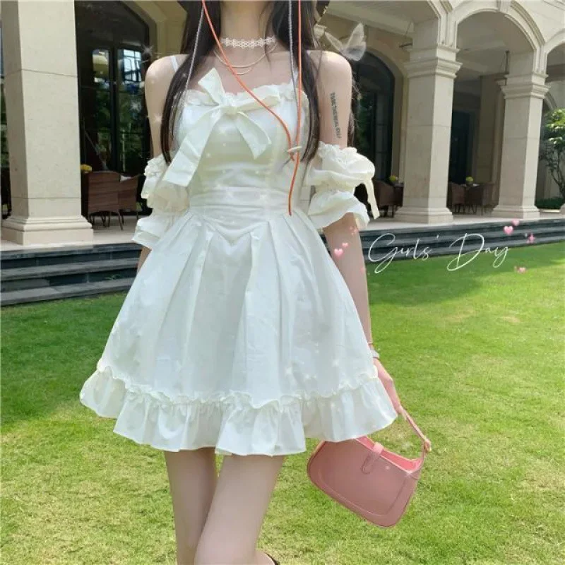 Dress Women Fashion Slim A-line High Waist Solid Creativity Above Knee Summer Simple Bow Student Sweet Korean Style Vestidos Y2k
Dress Women Fashion Slim A-line High Waist Solid Creativity Above Knee Summer Simple Bow Student Sweet Korean Style Vestidos Y2k