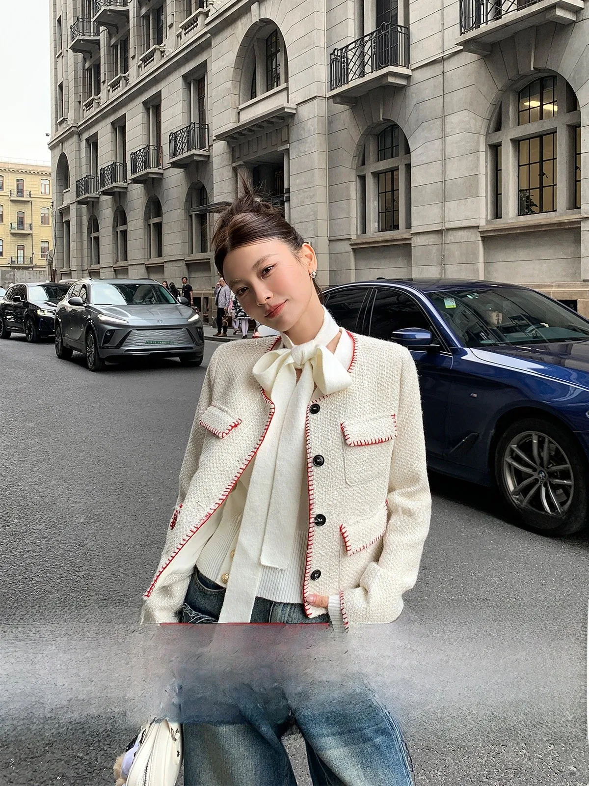 302LAB Color Blo Cotton Jaet And Skirt Set Luxury Sle Long Sve Button up Women's Faion Autumn Collection
302LAB Color Blo Cotton Jaet And Skirt Set Luxury Sle Long Sve Button up Women's Faion Autumn Collection