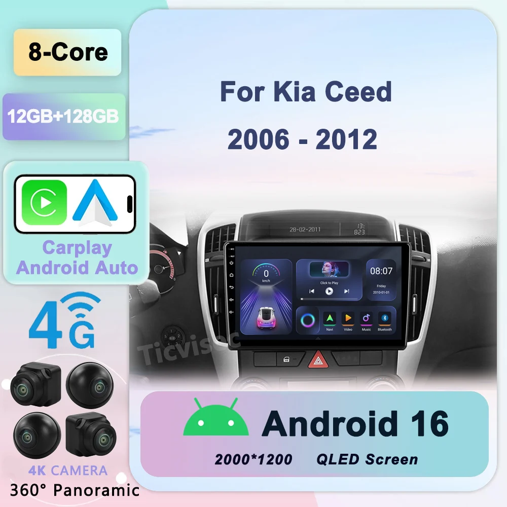 Android 16 Car Radio Multimedia Player For Kia Ceed ED 2006 - 2012 Navigation GPS Carplay DSP Wifi Bluetooth Autoradio
Android 16 Car Radio Multimedia Player For Kia Ceed ED 2006 - 2012 Navigation GPS Carplay DSP Wifi Bluetooth Autoradio