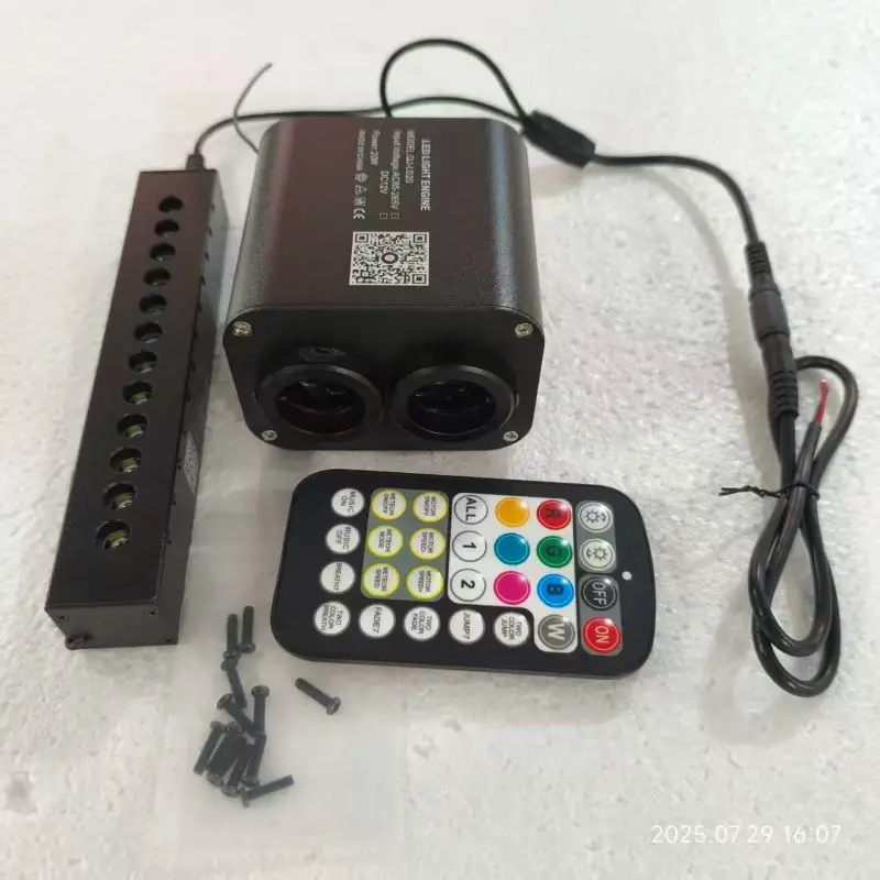 DC12V 20W RGBW Double Head Twinkle+9W RGB Meteor Shooting Star Light Engine 0.75mm 1000pcs+240pcs 3m Fiber Optic Kits Star Light
DC12V 20W RGBW Double Head Twinkle+9W RGB Meteor Shooting Star Light Engine 0.75mm 1000pcs+240pcs 3m Fiber Optic Kits Star Light