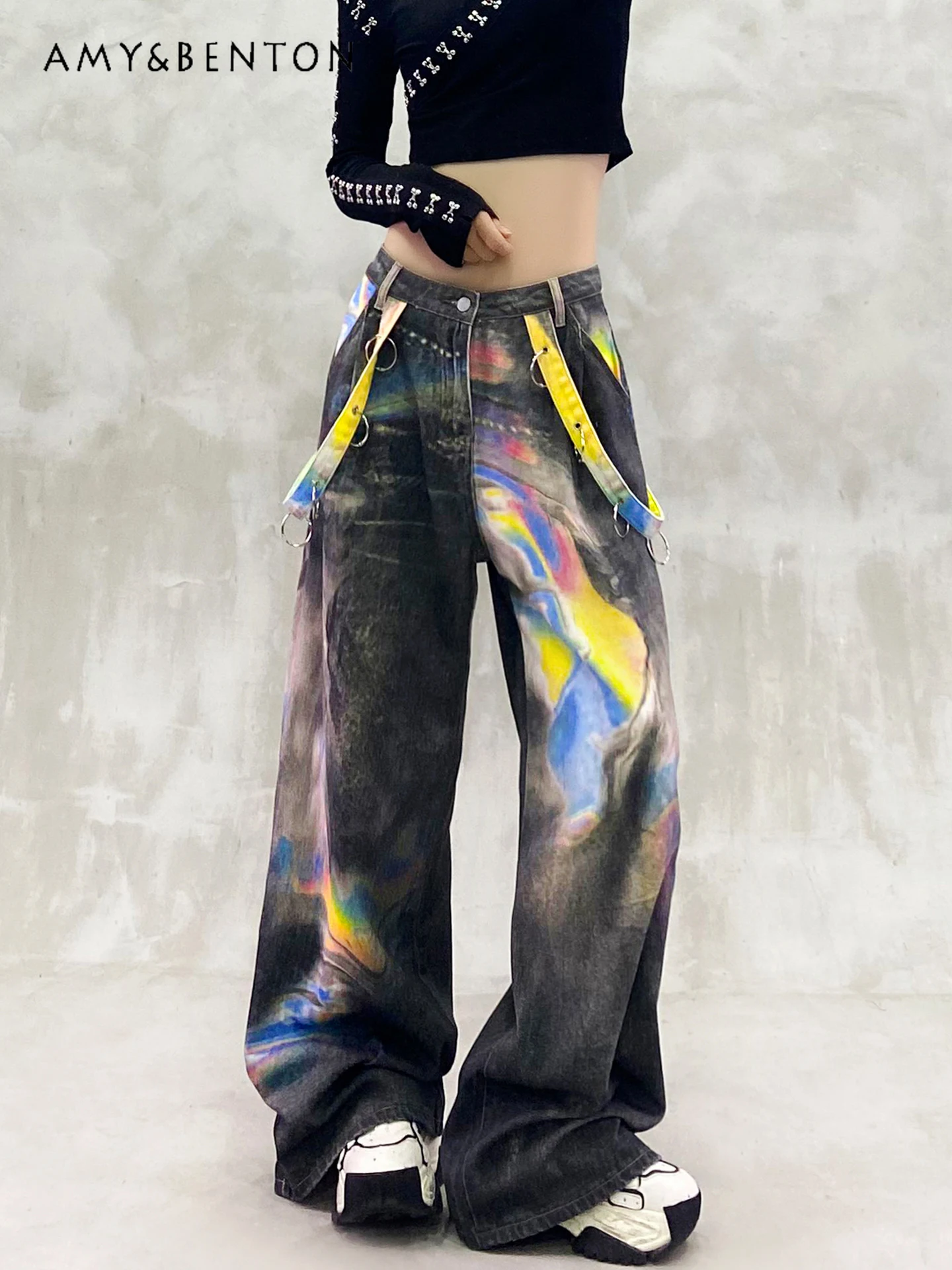 2025 Summer and Autumn Colorful Printed Design Casual Floor-Length Jeans High Waist Loose Slimming Versatile Wide-Leg Pants
2025 Summer and Autumn Colorful Printed Design Casual Floor-Length Jeans High Waist Loose Slimming Versatile Wide-Leg Pants