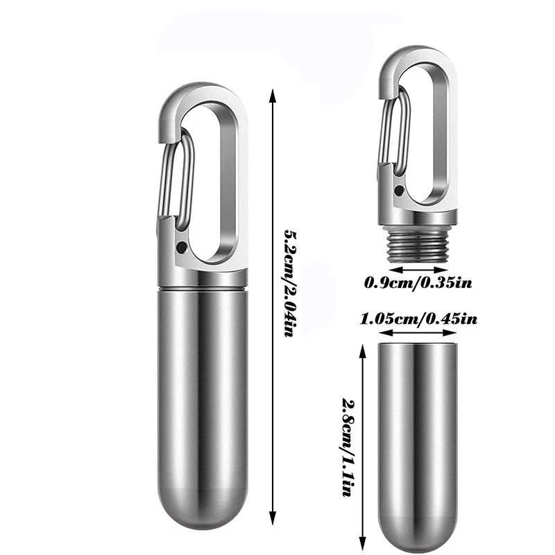 Mini Pill Case Outdoor Portable EDC Stainless Steel Small Medicine Bottle Portable EDC Capsule Keychain Pendant
Mini Pill Case Outdoor Portable EDC Stainless Steel Small Medicine Bottle Portable EDC Capsule Keychain Pendant
