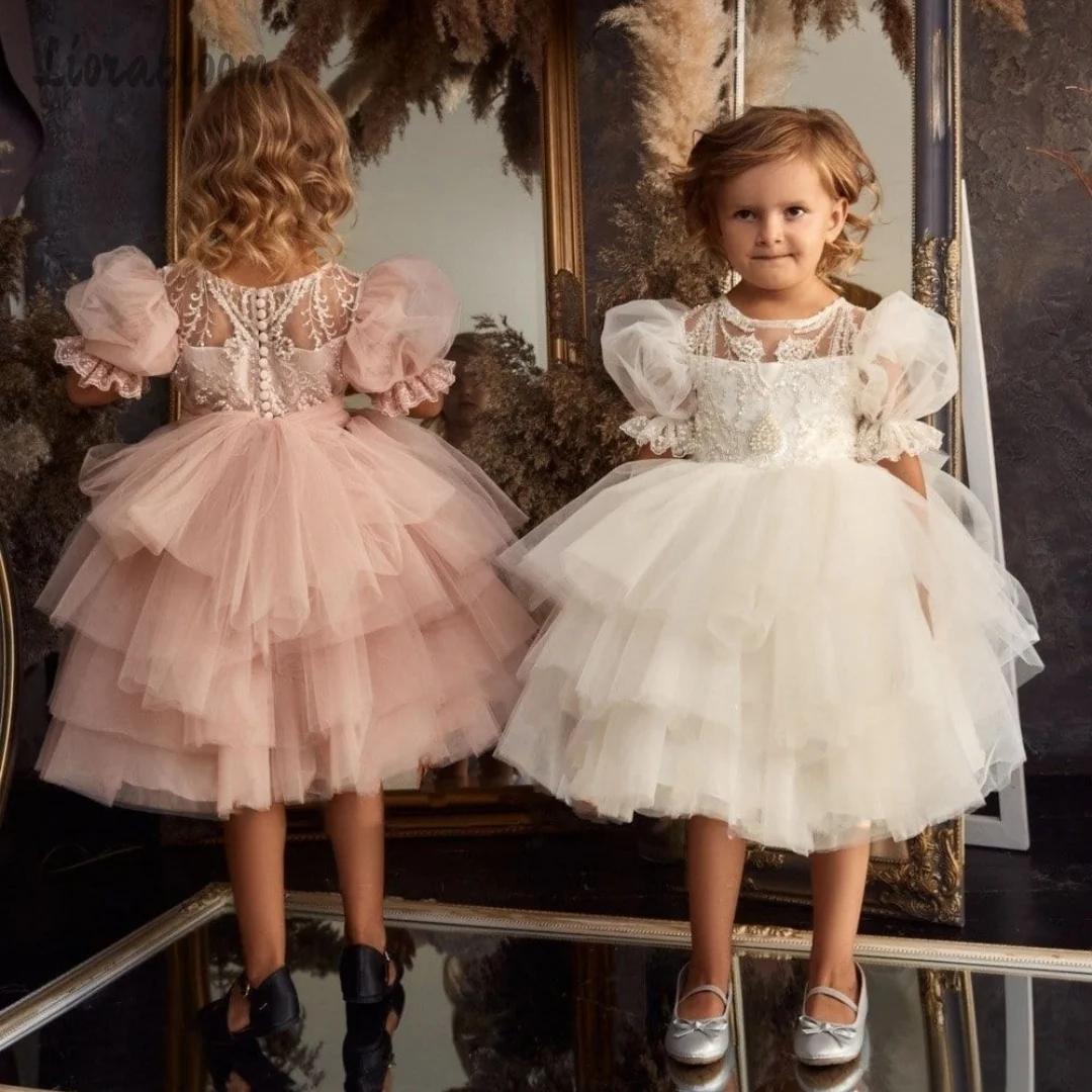 Customized Flower Girl Dress Heavy-Embellished Lace Tulle Dress ith Puff Sleeves Wedding Party Attire свадебное платье
Customized Flower Girl Dress Heavy-Embellished Lace Tulle Dress ith Puff Sleeves Wedding Party Attire свадебное платье