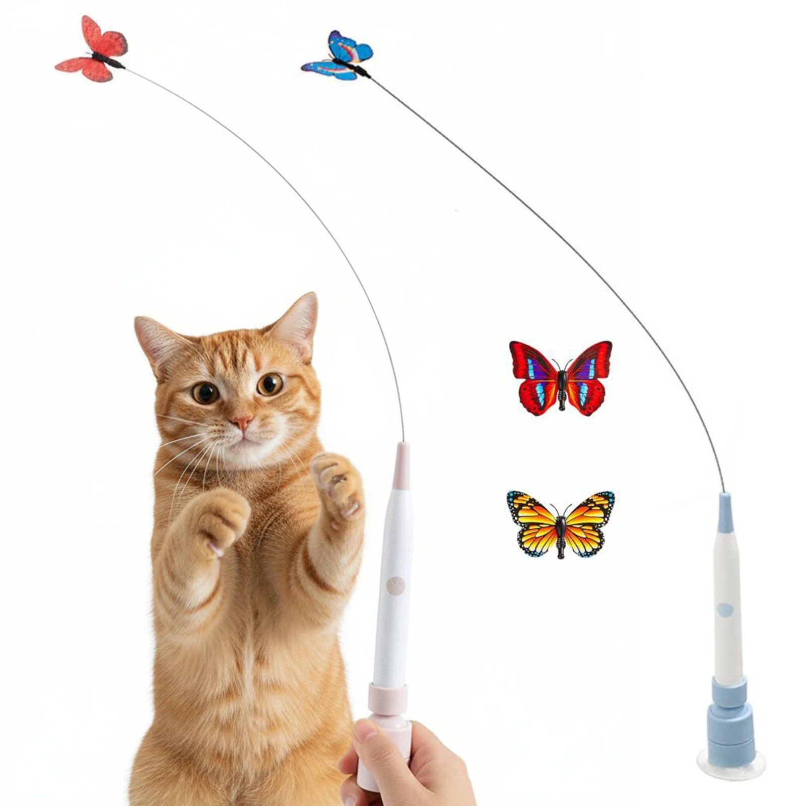 Electric Butterfly Toy with Suction Cup Flutter Rotating Kitten Toys Spinning Butterfly Cat Toy Wand for Indoor Cats
Electric Butterfly Toy with Suction Cup Flutter Rotating Kitten Toys Spinning Butterfly Cat Toy Wand for Indoor Cats