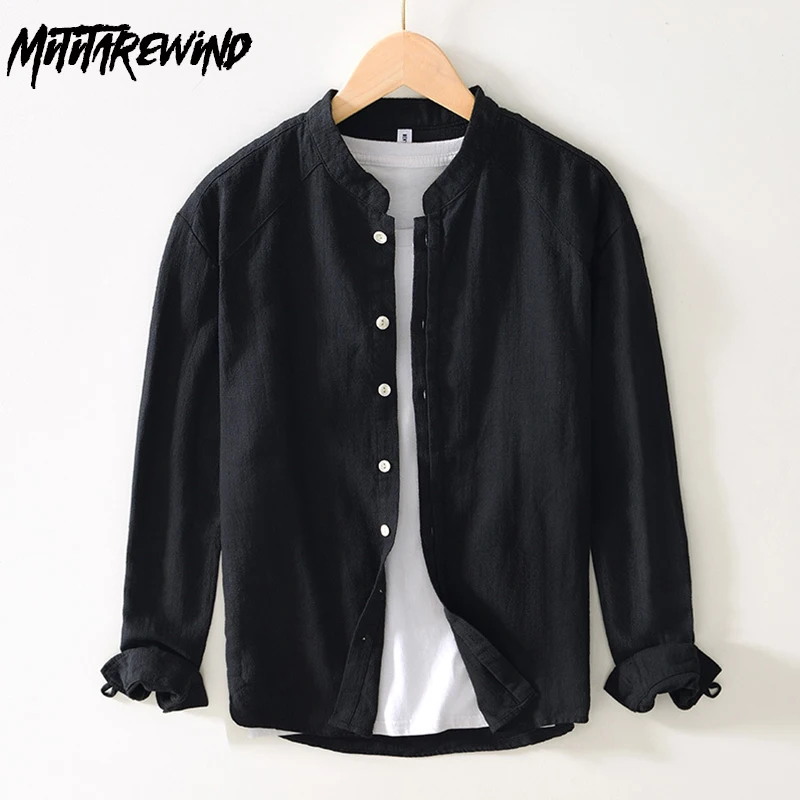 Summer Cotton Linen Shirt Men Daily Breathable Casual Shirts Stand Collar Long Sleeve Black Shirt Loose Top Simple Camisa Hombre
Summer Cotton Linen Shirt Men Daily Breathable Casual Shirts Stand Collar Long Sleeve Black Shirt Loose Top Simple Camisa Hombre