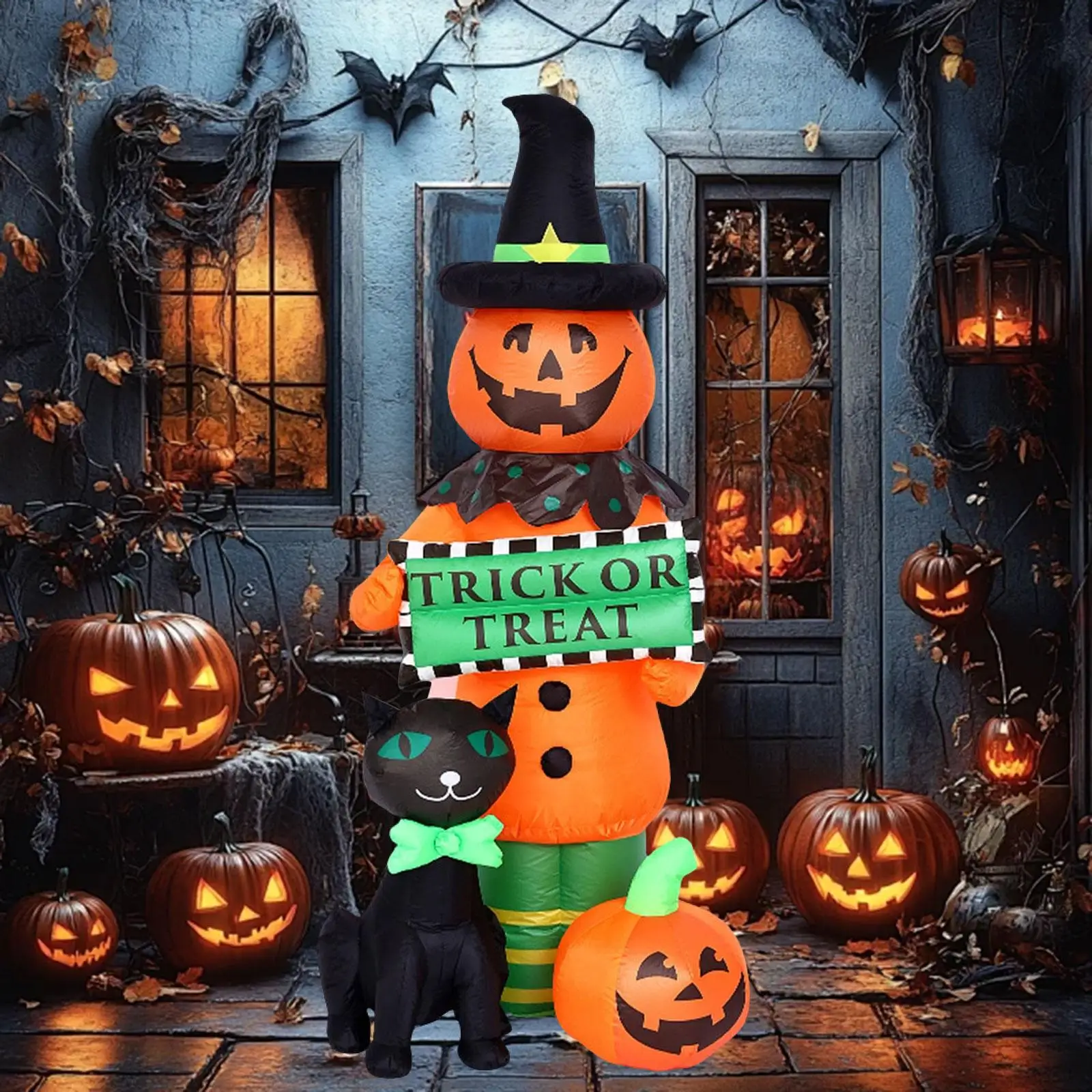 Halloween Inflatable Pumpkin Decor Scary Halloween Inflatable Yard Decoration with Light for Patio, Garden, Festival, Porch
Halloween Inflatable Pumpkin Decor Scary Halloween Inflatable Yard Decoration with Light for Patio, Garden, Festival, Porch