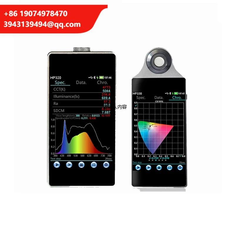 Портативный спектрорадиометр DUOTONE CLOUD HP320 380-780 нм, люксметр, оптический анализатор спектра, инфракрасный спектрометр, анализатор CCT и CRI
Портативный спектрорадиометр DUOTONE CLOUD HP320 380-780 нм, люксметр, оптический анализатор спектра, инфракрасный спектрометр, анализатор CCT и CRI