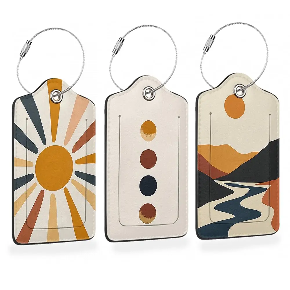 Free ShippingBoho Color Sunburst PU Leather Luggage Tags for Suitcase, Abstract Desert Travel Cruise 3 Pack with Privacy Flap, N
Free ShippingBoho Color Sunburst PU Leather Luggage Tags for Suitcase, Abstract Desert Travel Cruise 3 Pack with Privacy Flap, N