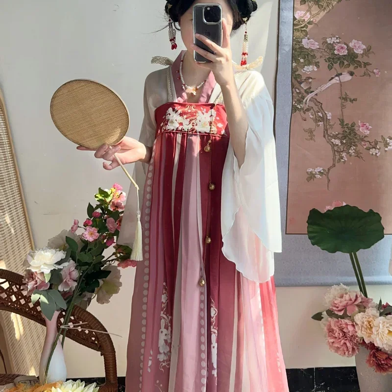 Chinese Style Traditional Hanfu Dress Set Tang Dynasty Long Dress Folk Dance Costume Fairy Cosplay Ancient Princess Stage Outfit
Chinese Style Traditional Hanfu Dress Set Tang Dynasty Long Dress Folk Dance Costume Fairy Cosplay Ancient Princess Stage Outfit