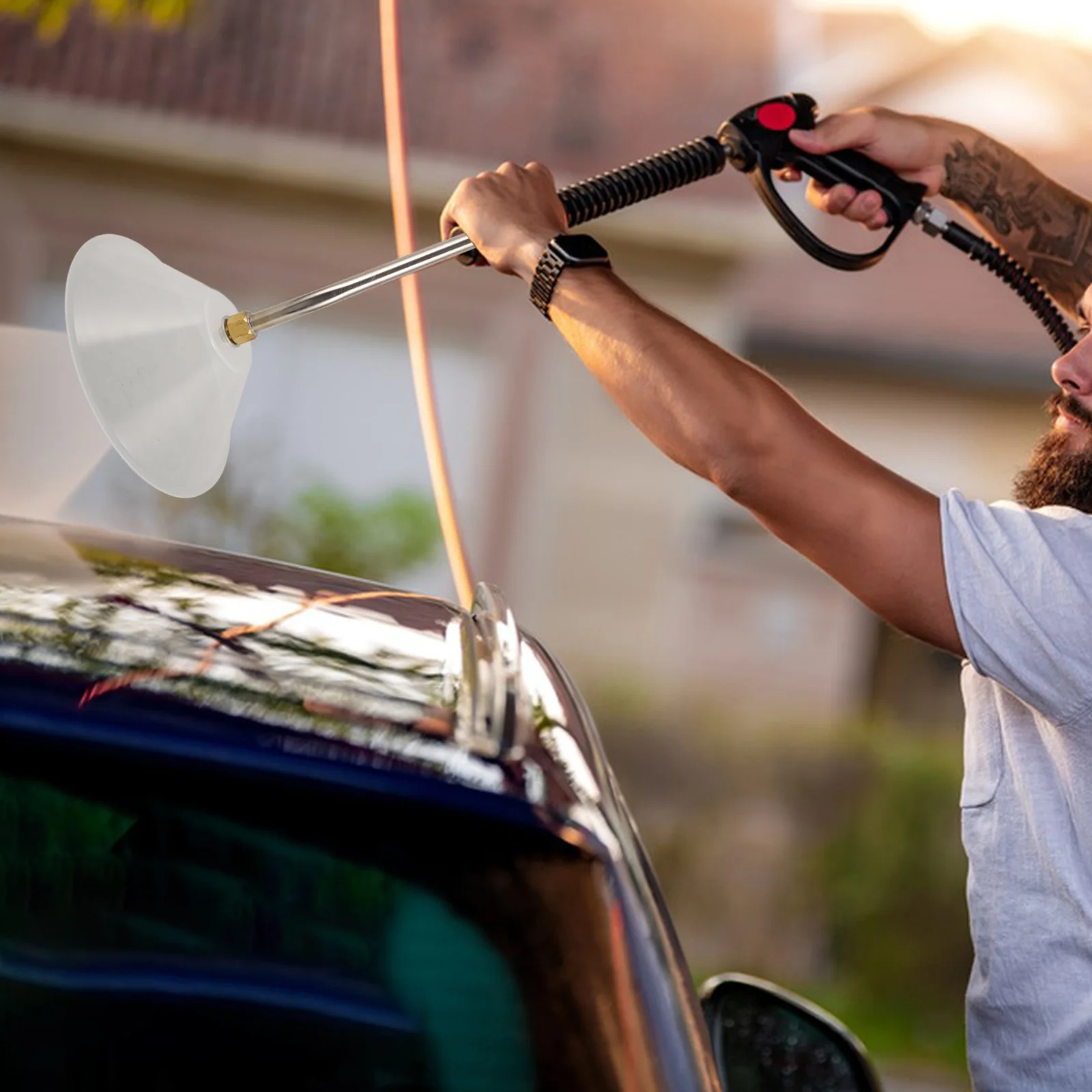 1 set Fan-type Nozzle Splash Guard High Pressure Washer Car Cleaning Hose Sprayer Durable Iron Plastic Garden Watering Tool
1 set Fan-type Nozzle Splash Guard High Pressure Washer Car Cleaning Hose Sprayer Durable Iron Plastic Garden Watering Tool