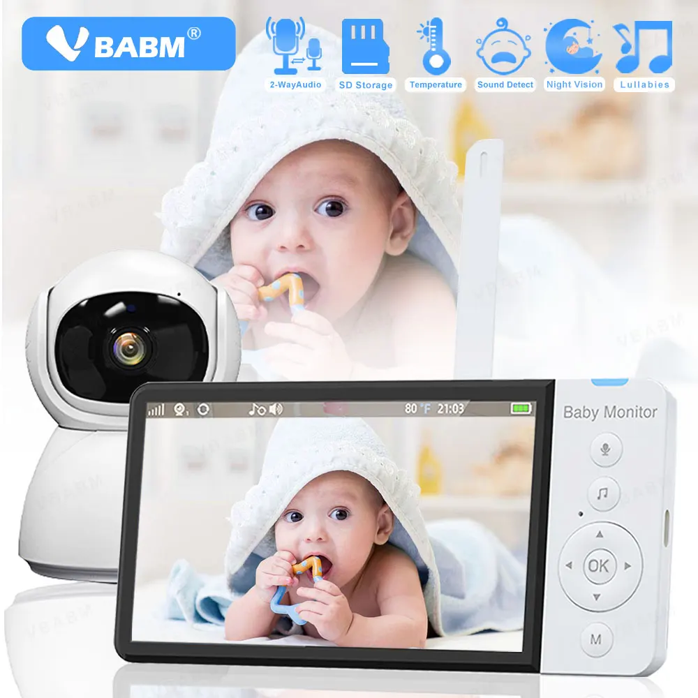 VBABM ABM700 Baby Monitor 5.0inch 5000mAh Battery With PTZ Wireless Video Camera 2-way Audio VOX Lullaby Night Vision Babysitter
VBABM ABM700 Baby Monitor 5.0inch 5000mAh Battery With PTZ Wireless Video Camera 2-way Audio VOX Lullaby Night Vision Babysitter