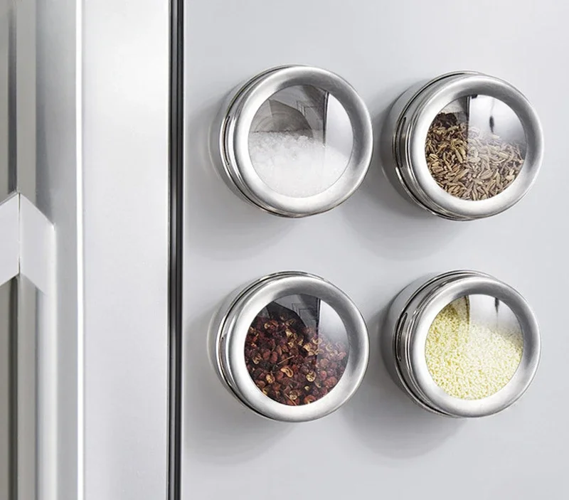 Refrigerator stainless steel magnetic seasoning tank seasoning bottle combination, household wall-mounted visual seasoning box
Refrigerator stainless steel magnetic seasoning tank seasoning bottle combination, household wall-mounted visual seasoning box