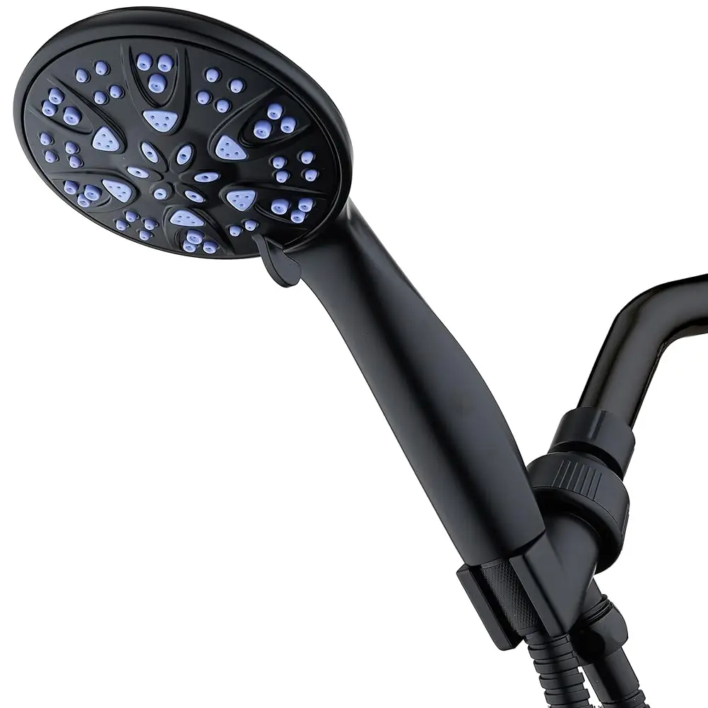 Antimicrobial/Anti-Clog High-Pressure 6-setting Hand Shower with Nozzle Protection from Growth of Mold, Mildew & Bacteria fo
Antimicrobial/Anti-Clog High-Pressure 6-setting Hand Shower with Nozzle Protection from Growth of Mold, Mildew & Bacteria fo