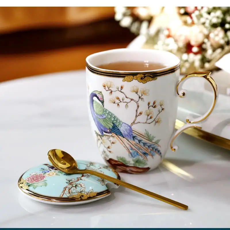 400ml Ceramic Mug with Lid Spoon Coffee Cup Personality Water Home Chinese Living Room Decoration Accessories
400ml Ceramic Mug with Lid Spoon Coffee Cup Personality Water Home Chinese Living Room Decoration Accessories