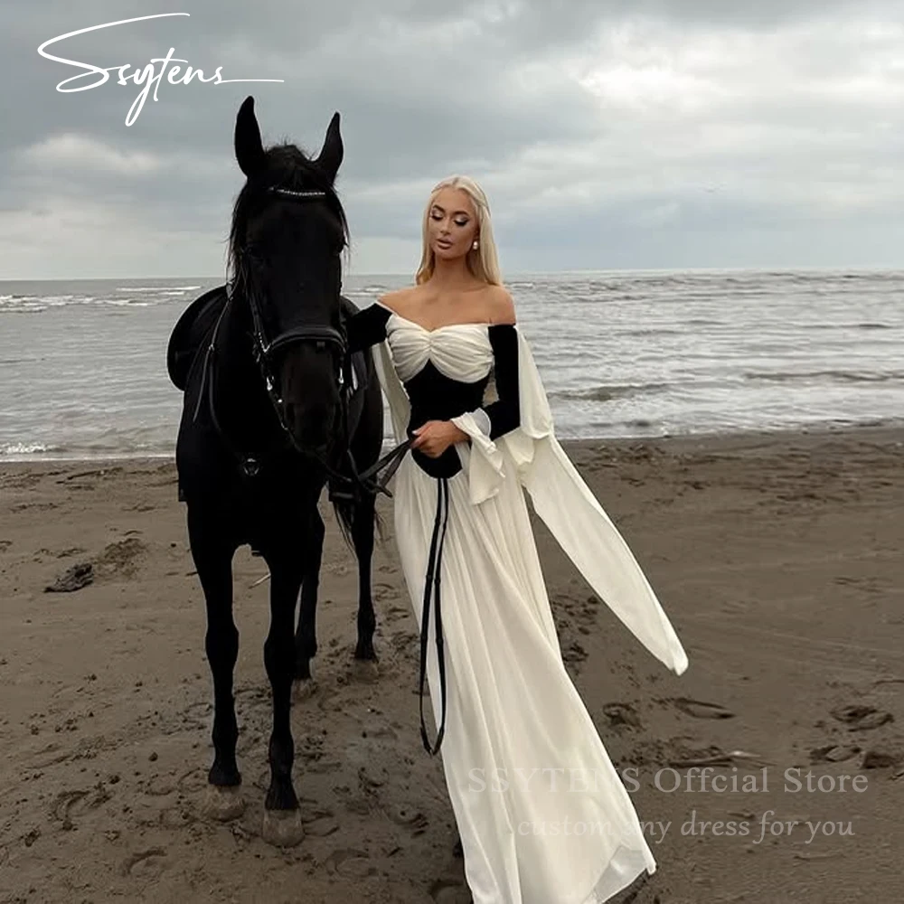 SSYTENS Women Beach Evening Dresses Sweetheart Black and White Party Dress Off-shoulder Long Sleeves Arty Prom Gowns Customized
SSYTENS Women Beach Evening Dresses Sweetheart Black and White Party Dress Off-shoulder Long Sleeves Arty Prom Gowns Customized