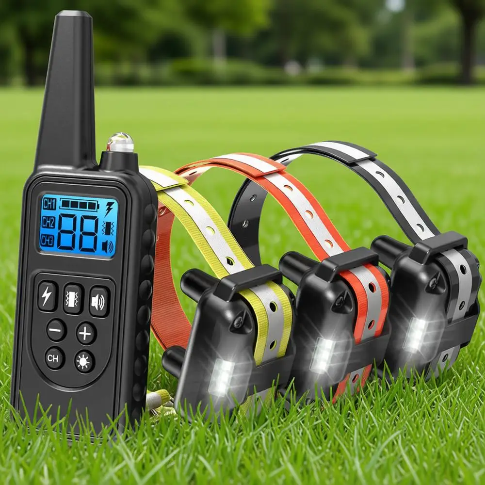 Ошейник для дрессировки собак с пультом дистанционного управления, электрошоковый ошейник для собак малых, средних и крупных пород, водонепроницаемый, с функцией защиты от потери, светящийся, с вибрацией
Ошейник для дрессировки собак с пультом дистанционного управления, электрошоковый ошейник для собак малых, средних и крупных пород, водонепроницаемый, с функцией защиты от потери, светящийся, с вибрацией