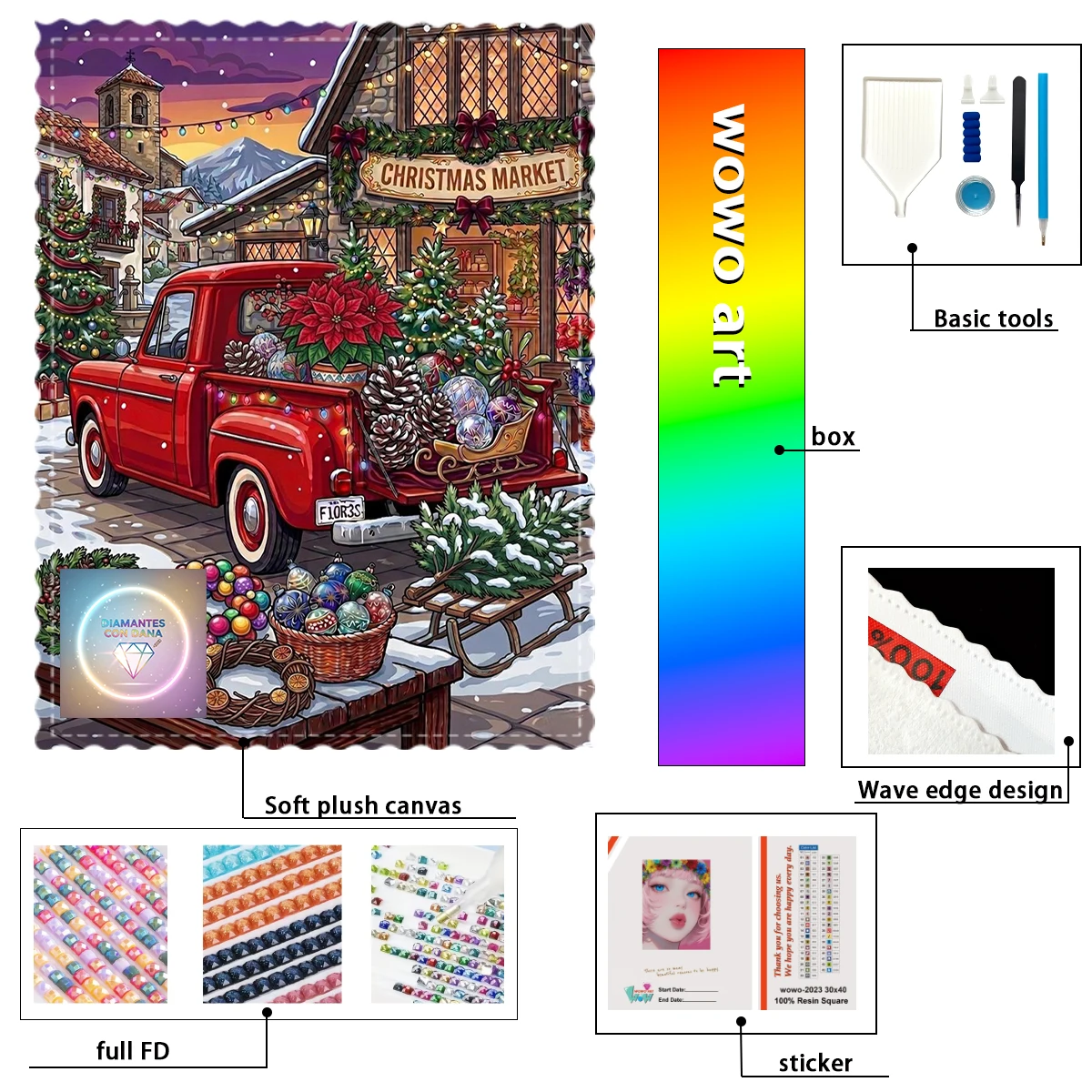 【Diamantes con Dana】Árbol de Navidad y coche 100% resin FD+ab+xc Diamond Stamping Kit Perfect Masterpiece worth Buyi
【Diamantes con Dana】Árbol de Navidad y coche 100% resin FD+ab+xc Diamond Stamping Kit Perfect Masterpiece worth Buyi