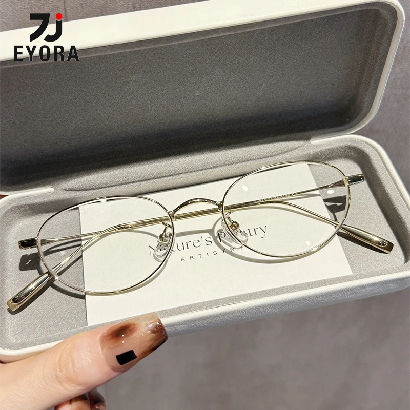 EYORA Literary Retro Small Ti Reading Glasses for Women Anti Blue Light Photochromic Glasses Optical Lenses with Prescription
EYORA Literary Retro Small Ti Reading Glasses for Women Anti Blue Light Photochromic Glasses Optical Lenses with Prescription