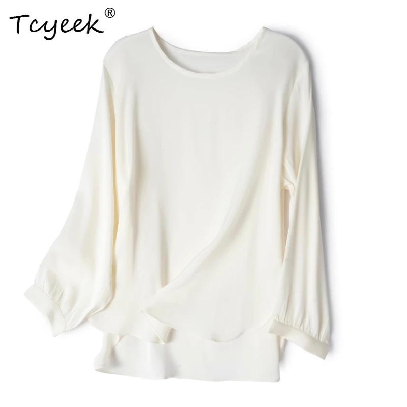 Tcyeek 100% Mulberry Silk Spring Summer Round Neck Straight Tube Long Sleeved Solid Color Women's T-shirt Футболки Женскиe 티셔츠
Tcyeek 100% Mulberry Silk Spring Summer Round Neck Straight Tube Long Sleeved Solid Color Women's T-shirt Футболки Женскиe 티셔츠