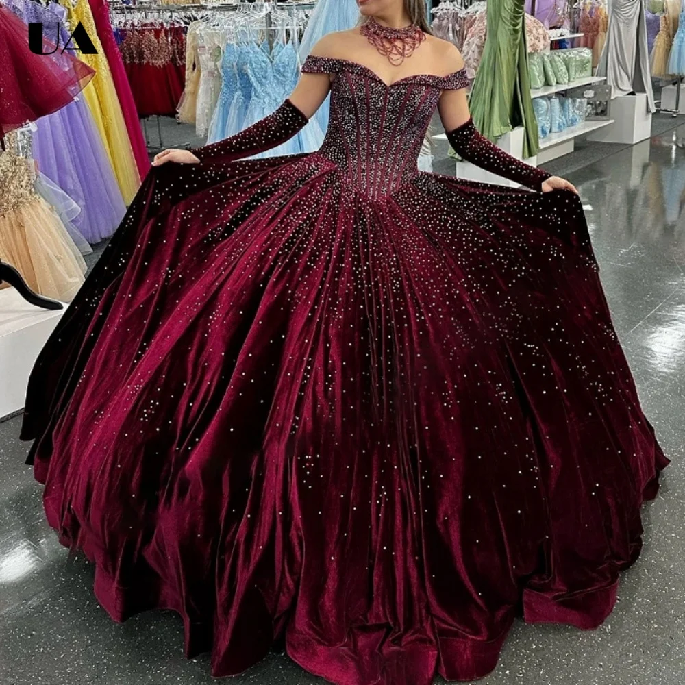 ULBYANRY Customized A-line Off-the-shoulder Sweet 15 Dress Sparkly Embellished Quinceanera Dress Princess Style Solid Ball Gown
ULBYANRY Customized A-line Off-the-shoulder Sweet 15 Dress Sparkly Embellished Quinceanera Dress Princess Style Solid Ball Gown