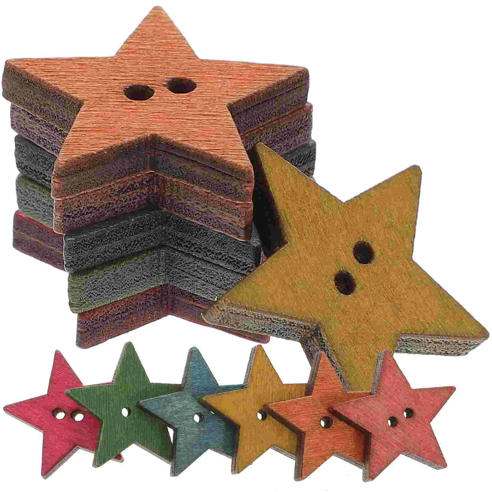 50 Pcs Pentagram Five-Pointed Star Button Decor Scrapbook Buttons Wooden Boho Decorations for Sewing
50 Pcs Pentagram Five-Pointed Star Button Decor Scrapbook Buttons Wooden Boho Decorations for Sewing