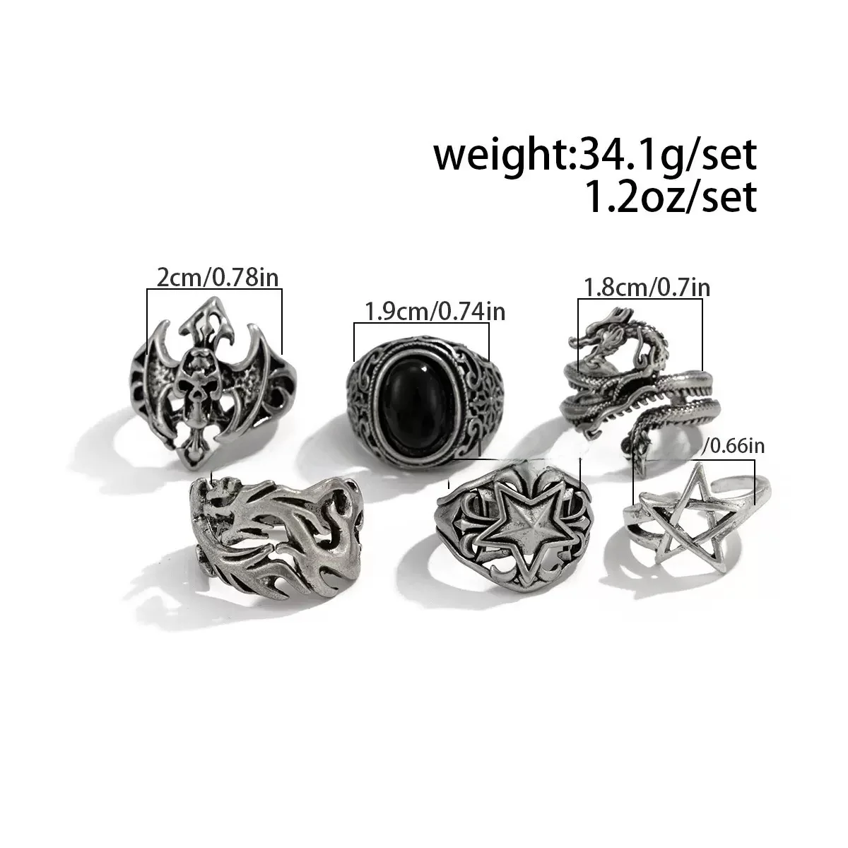 Retro Skeleton Rings Set of 6 k Punk Sle Exaggerated Hip Hop Trending Finger Rings for Men Faionable Accories
Retro Skeleton Rings Set of 6 k Punk Sle Exaggerated Hip Hop Trending Finger Rings for Men Faionable Accories