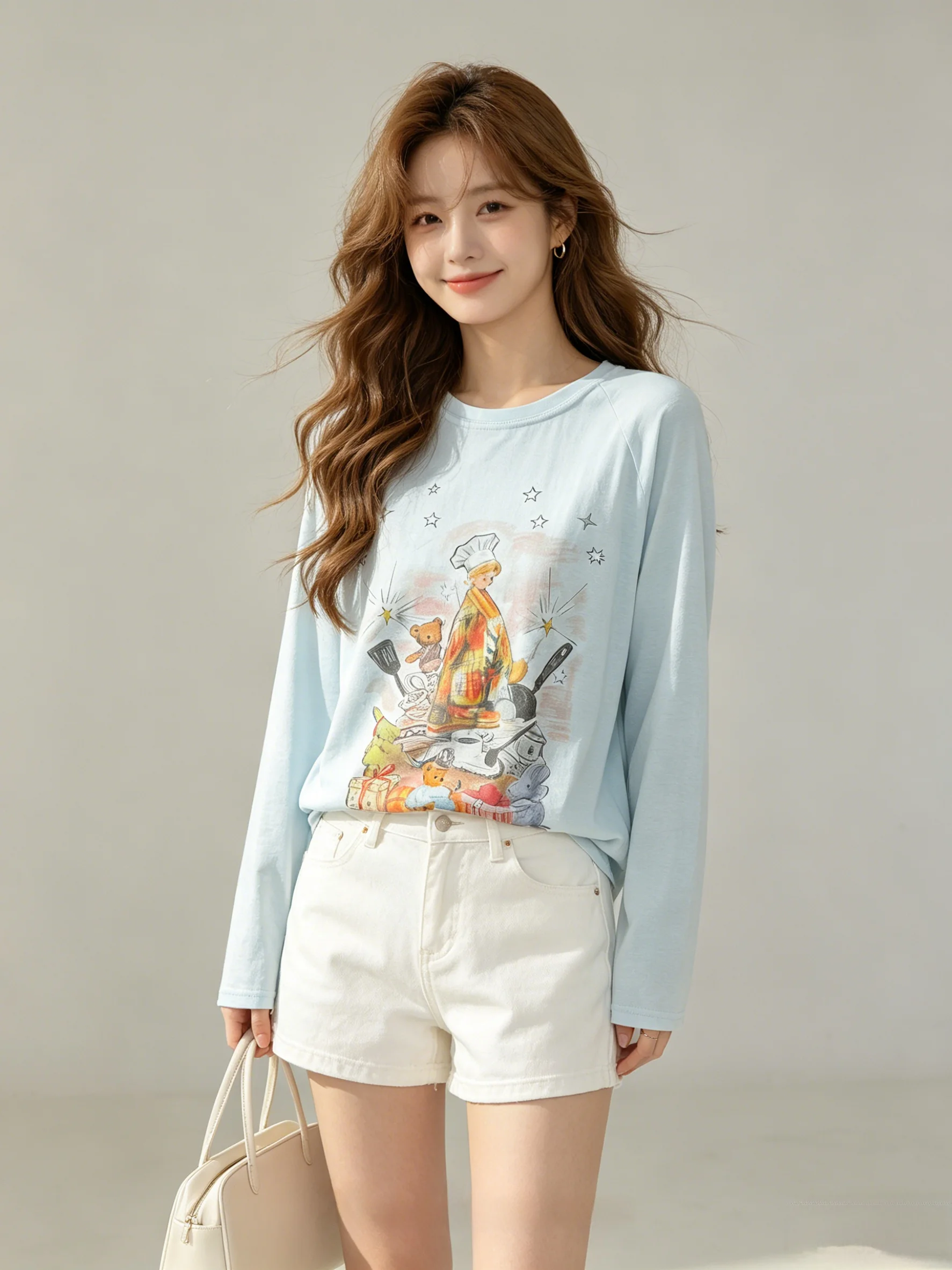Loose Long Sleeve T-Shirt Women's round Neck Overhead Casual Summer Sunshade Top Comfortable Skin-friendly Classic Print
Loose Long Sleeve T-Shirt Women's round Neck Overhead Casual Summer Sunshade Top Comfortable Skin-friendly Classic Print