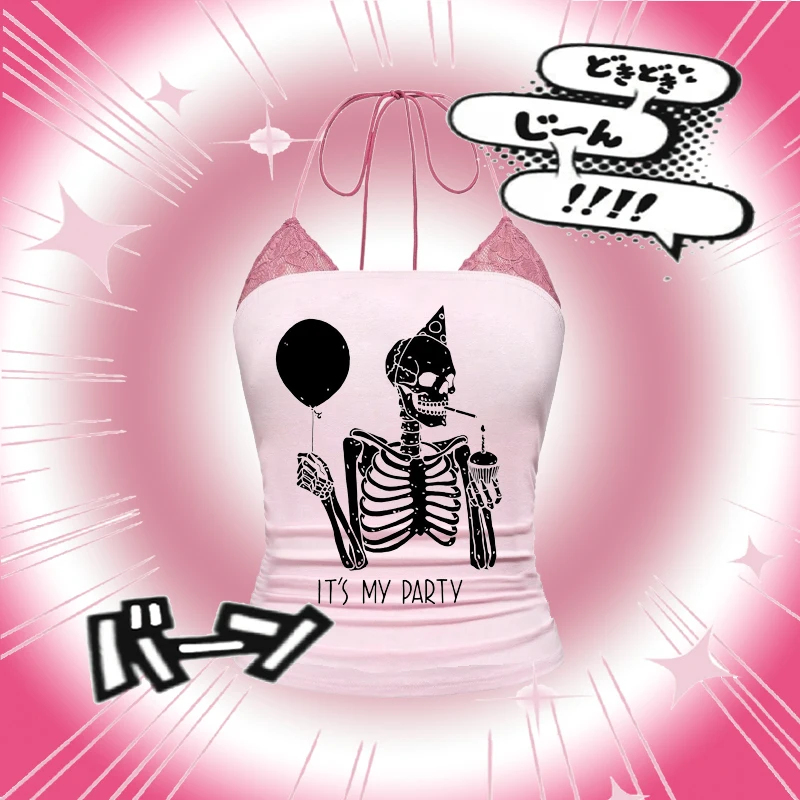 Summer Harajuku Hundred Gothic Tops Skull Print Women's Vest Fashion Street Fashion Casual Round Neck Sleeveless Y2k Clothing
Summer Harajuku Hundred Gothic Tops Skull Print Women's Vest Fashion Street Fashion Casual Round Neck Sleeveless Y2k Clothing