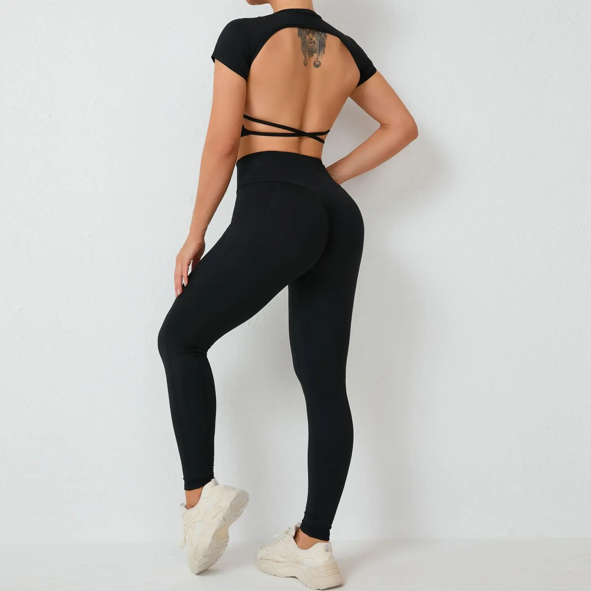 Seamless Yoga Set Women Short Sleeve Beauty Back Sports Crop Top + Hip Lifting Leggings Workout Suit Fitness Exercise Clothing
Seamless Yoga Set Women Short Sleeve Beauty Back Sports Crop Top + Hip Lifting Leggings Workout Suit Fitness Exercise Clothing
