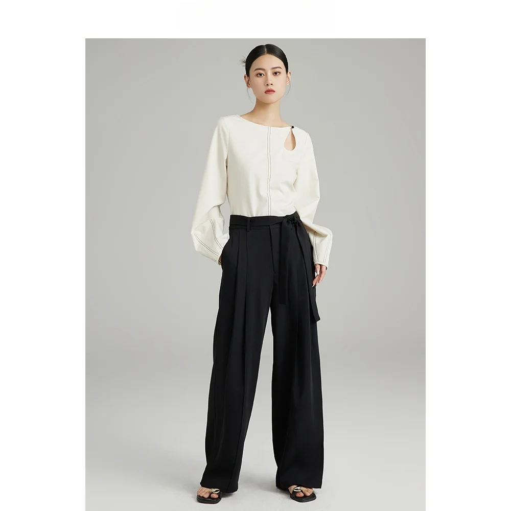 Женские брюки с высокой талией, драпированные, из хлопка, для офиса, тонкие, осенние, новинка, модные брюки
Женские брюки с высокой талией, драпированные, из хлопка, для офиса, тонкие, осенние, новинка, модные брюки