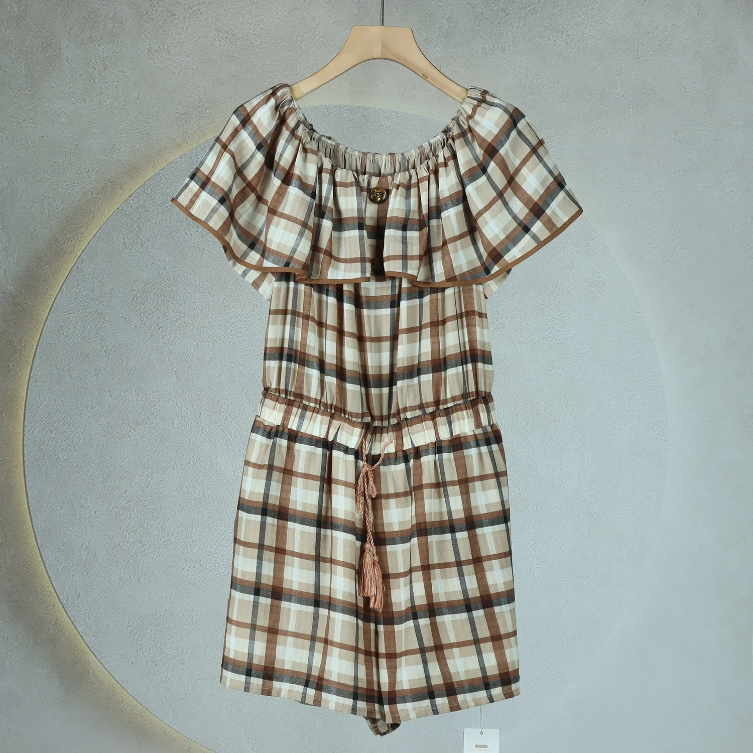 Summer New Retro Plaid Design One-oulder Elastic Waist ort plus Size Onesie Commute Straight High Waist Polyester Fiber
Summer New Retro Plaid Design One-oulder Elastic Waist ort plus Size Onesie Commute Straight High Waist Polyester Fiber