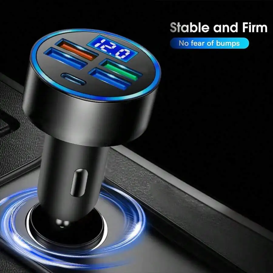 Fast Charging Car Charger With LED Voltage Display 4 Ports USB-C And USB-A For Smartphones Tablets
Fast Charging Car Charger With LED Voltage Display 4 Ports USB-C And USB-A For Smartphones Tablets