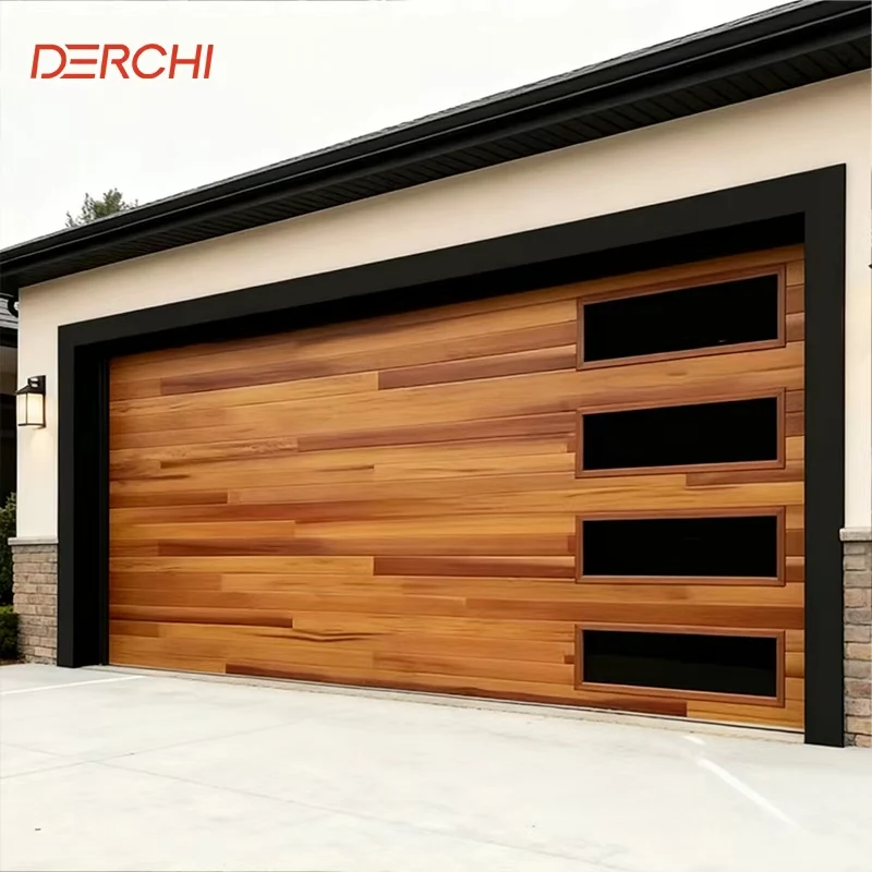 Custom DERCHI USA Electric 16x8 Aluminum Wooden Looking Galvanized Steel PU Foam Overhead Sliding Garage Door With Black Windows
Custom DERCHI USA Electric 16x8 Aluminum Wooden Looking Galvanized Steel PU Foam Overhead Sliding Garage Door With Black Windows