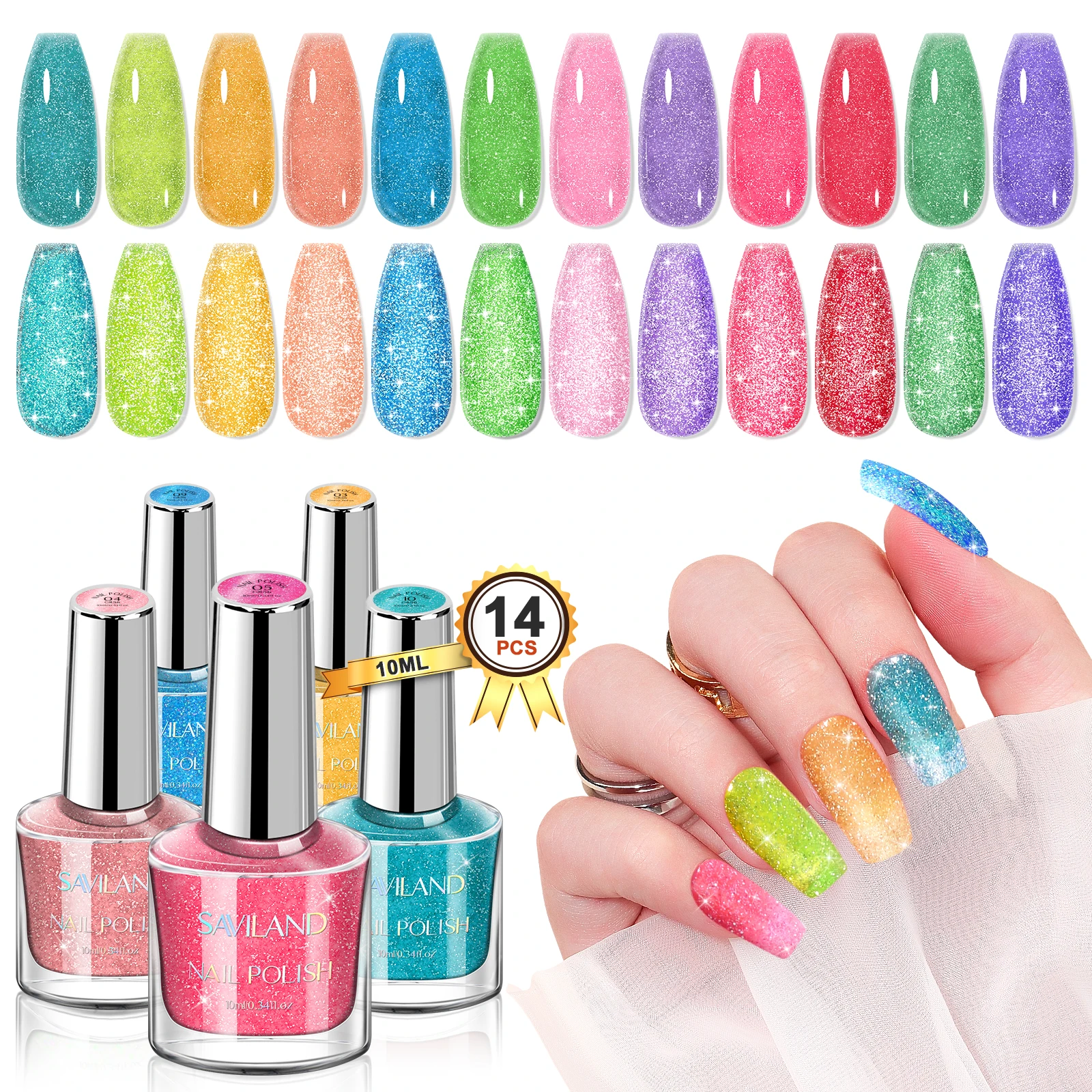 SAVILAND 12-цветный блестящий набор лаков для ногтей, быстросохнущий лак для ногтей, не гель с базовым верхом, двойной уникальный мерцающий лак для ногтей
SAVILAND 12-цветный блестящий набор лаков для ногтей, быстросохнущий лак для ногтей, не гель с базовым верхом, двойной уникальный мерцающий лак для ногтей