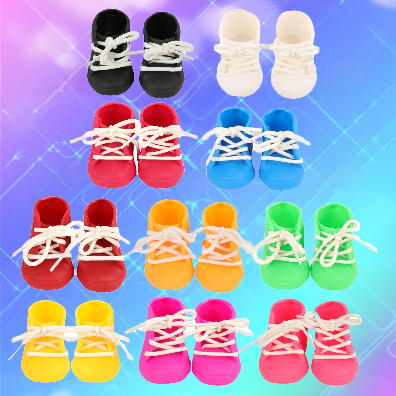 7.5cm Rubber Doll Shoes For 18-inch American&43cm Baby Newborn Dolls Cute Lace-up Monolithic For 55cm Reborn Baby Girl Dolls Toy
7.5cm Rubber Doll Shoes For 18-inch American&43cm Baby Newborn Dolls Cute Lace-up Monolithic For 55cm Reborn Baby Girl Dolls Toy