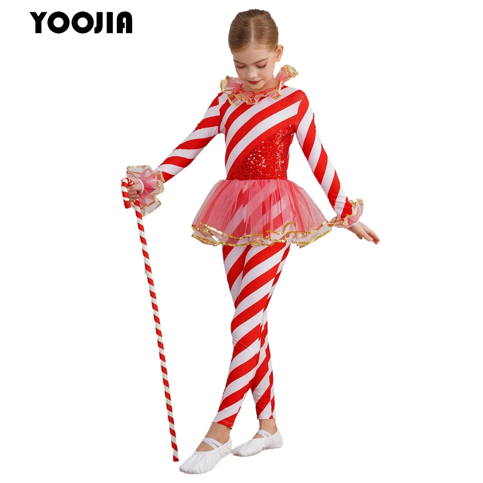 Candy Cane Sequins Girls Ballet Tutu Jumpsuit Dress Striped Miss Santa Claus Leotard Gymnastics Figure Skating Bodysuit Outfits 
Candy Cane Sequins Girls Ballet Tutu Jumpsuit Dress Striped Miss Santa Claus Leotard Gymnastics Figure Skating Bodysuit Outfits